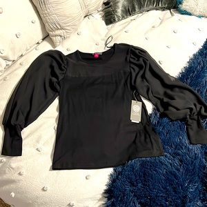 Vince Camuto Black Long Sleeves Top